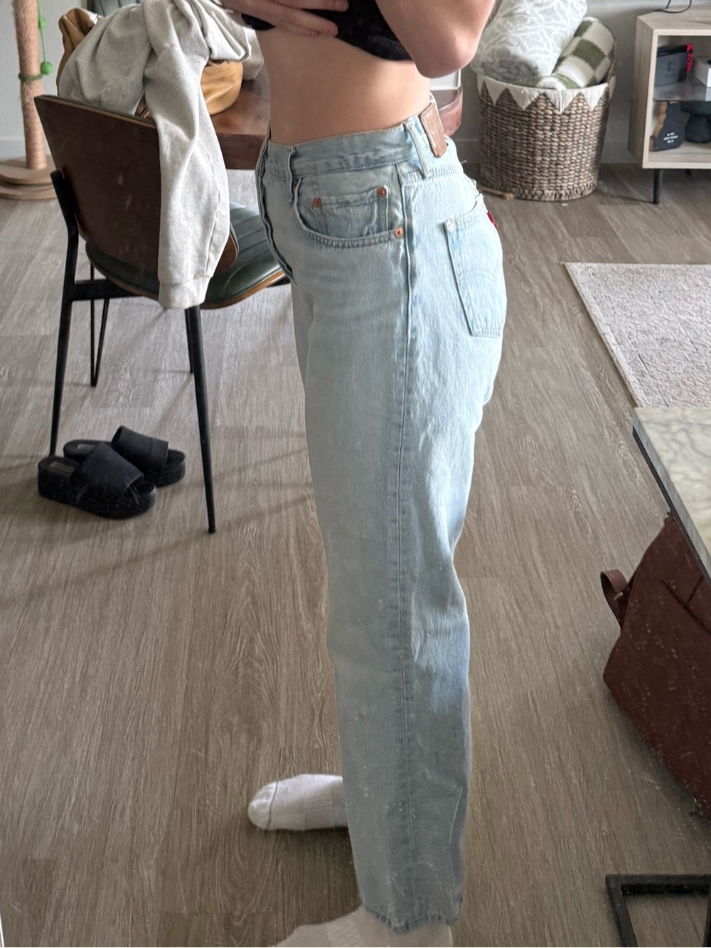 Levi’s 501 ‘90s Jeans Light Wash Straight Leg 27 Waist Vintage Style - Picture 6 of 15